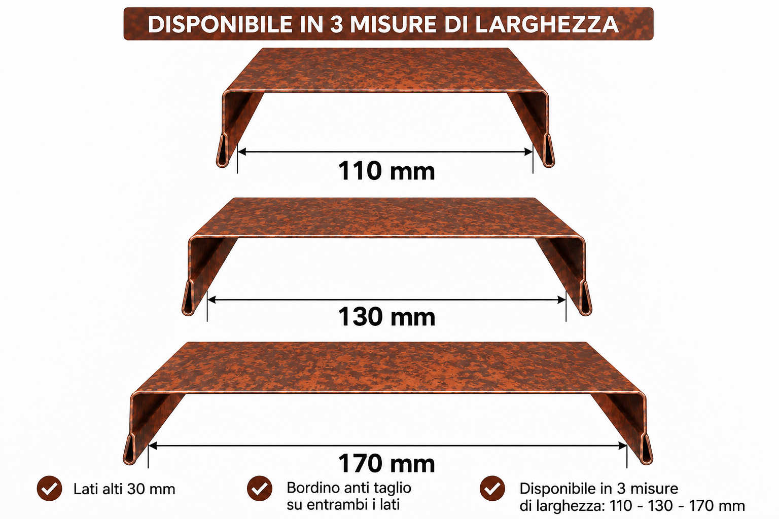 CAPPELLOTTO COPRI TRAVE TINTA RAME - immagine 2