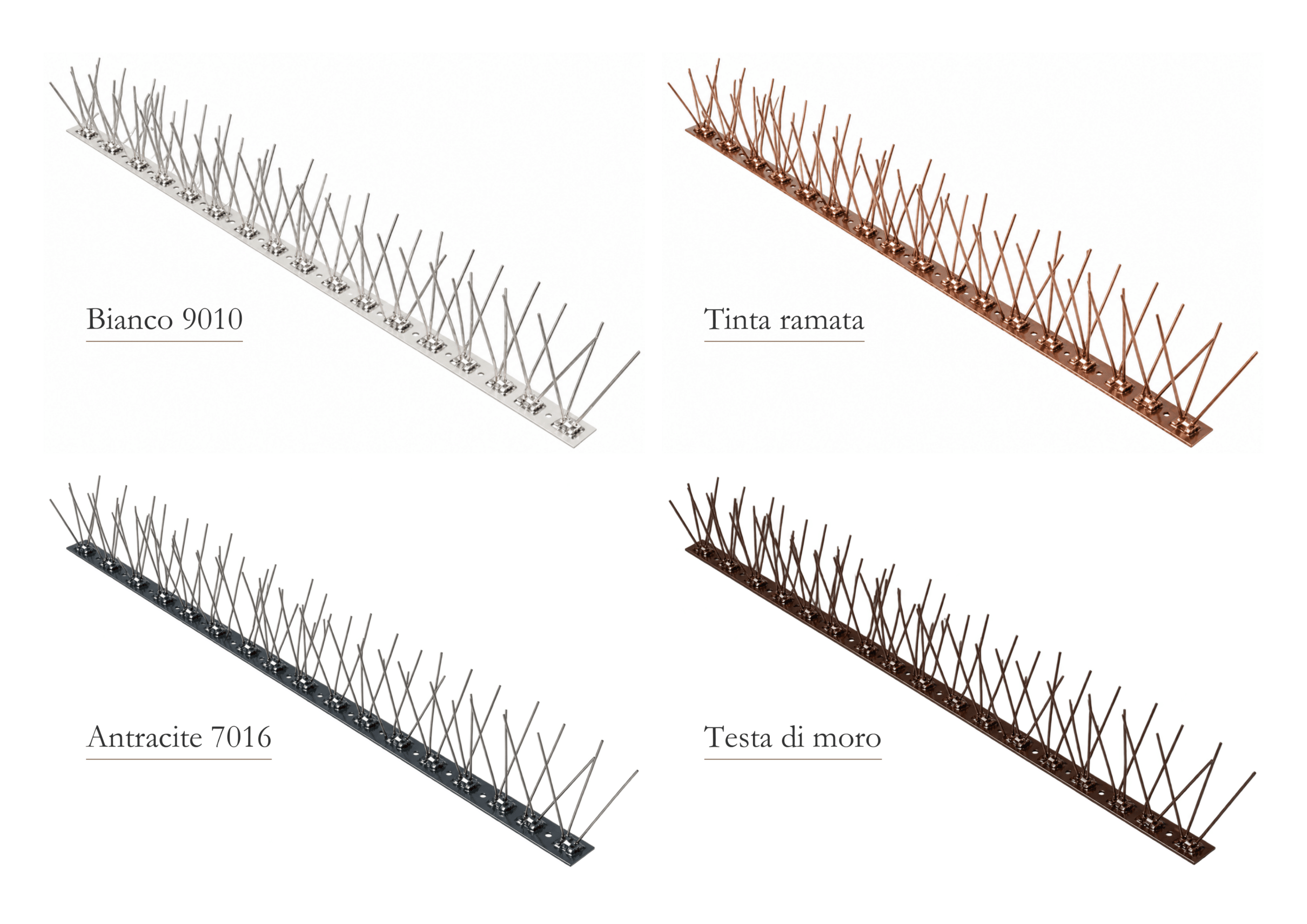 PARAPICCIONE SPILLI INOX VERNICIATO conf. 5 metri